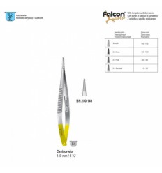 Mikro Castroviejo nåleholder, buet, 14 cm, TC-kæber