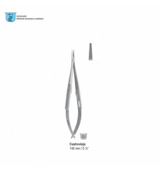 Mikro Castroviejo nåleholder, buet, 14 cm, TC-kæber