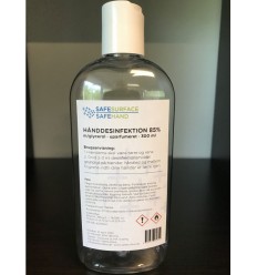 Hånddesinfektion 500 ml, 85%, med glycerol, uparfumeret