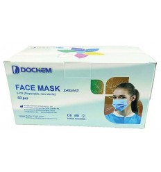 50 stk. Mundbind type IIR, blå, med elastik