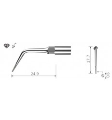 Scalerspids E3D, diamantbelagt, t. EMS scaler, 1 stk.