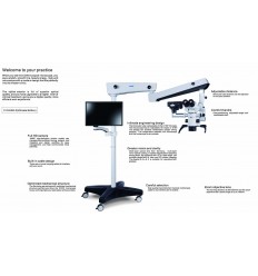 Clear2 Mikroskop luxus udg. kompl. m. stander, Canon-kamerahus, monitor m.m.