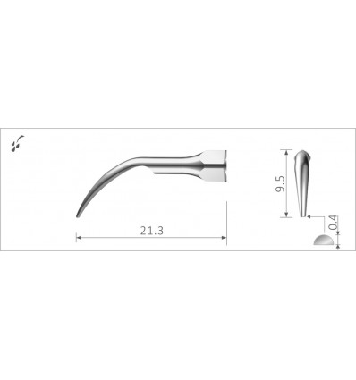 Scalerspids GD1 (1) til Satelec Suprasson-scaler, 1 stk.