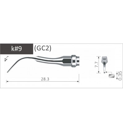 Scalerspids GC2 (9) til Kavo Sonosoft & Piezolux, 1 stk.