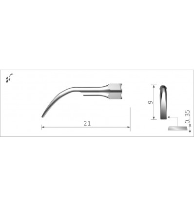 Scalerspids GS2, til Sirona/Siemens-scaler, 1 stk.