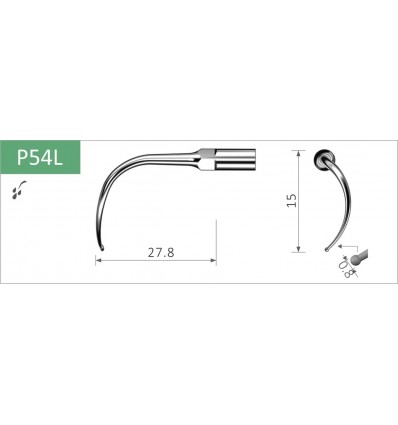 Scalerspids P54L t. EMS-scaler, titanium, 1 stk.