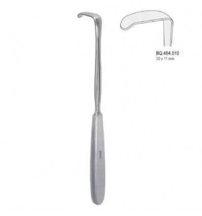 Sårhage 30x11 mm, Langenbeck, med solid type II håndtag, 454.010