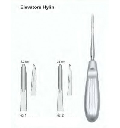 Hylin elevator, lige, bred, 4 mm