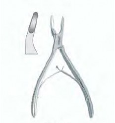 Knogletang, 14 cm, med fjeder, buet