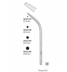 Kirurgsk sug, 1,5 mm. udgang, rustfri stål